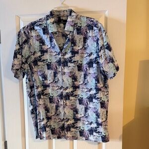 Hart Schaffner Marx Black and White Patterned Shirt